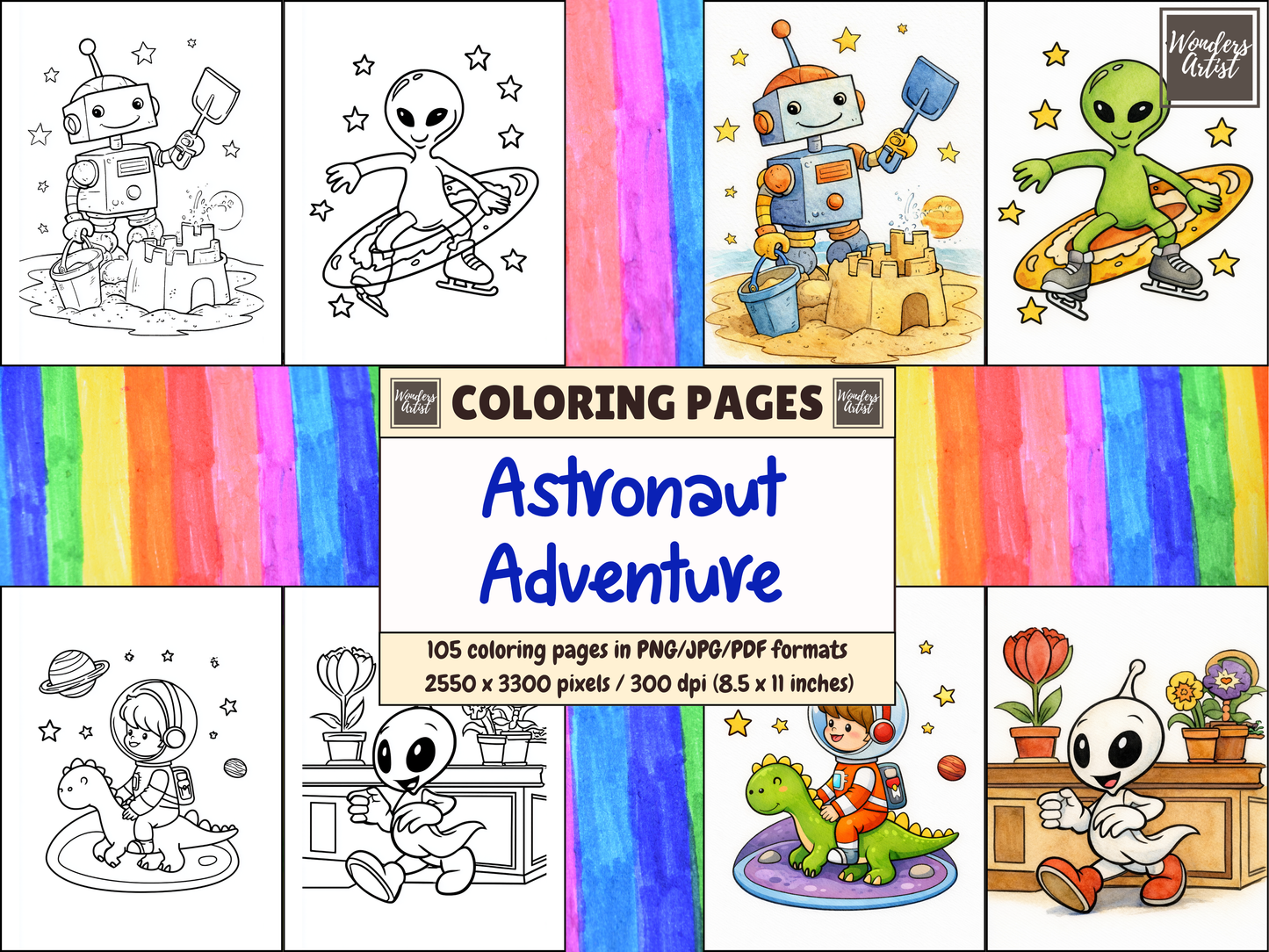 Astronaut Adventure coloring pages