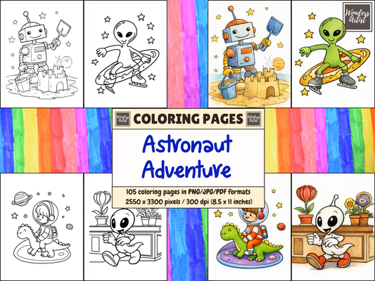 Astronaut Adventure coloring pages