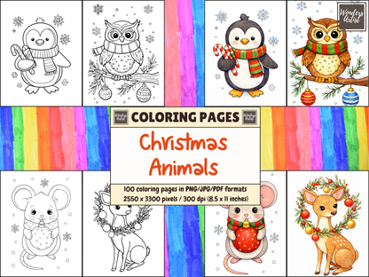 Christmas Animals coloring pages