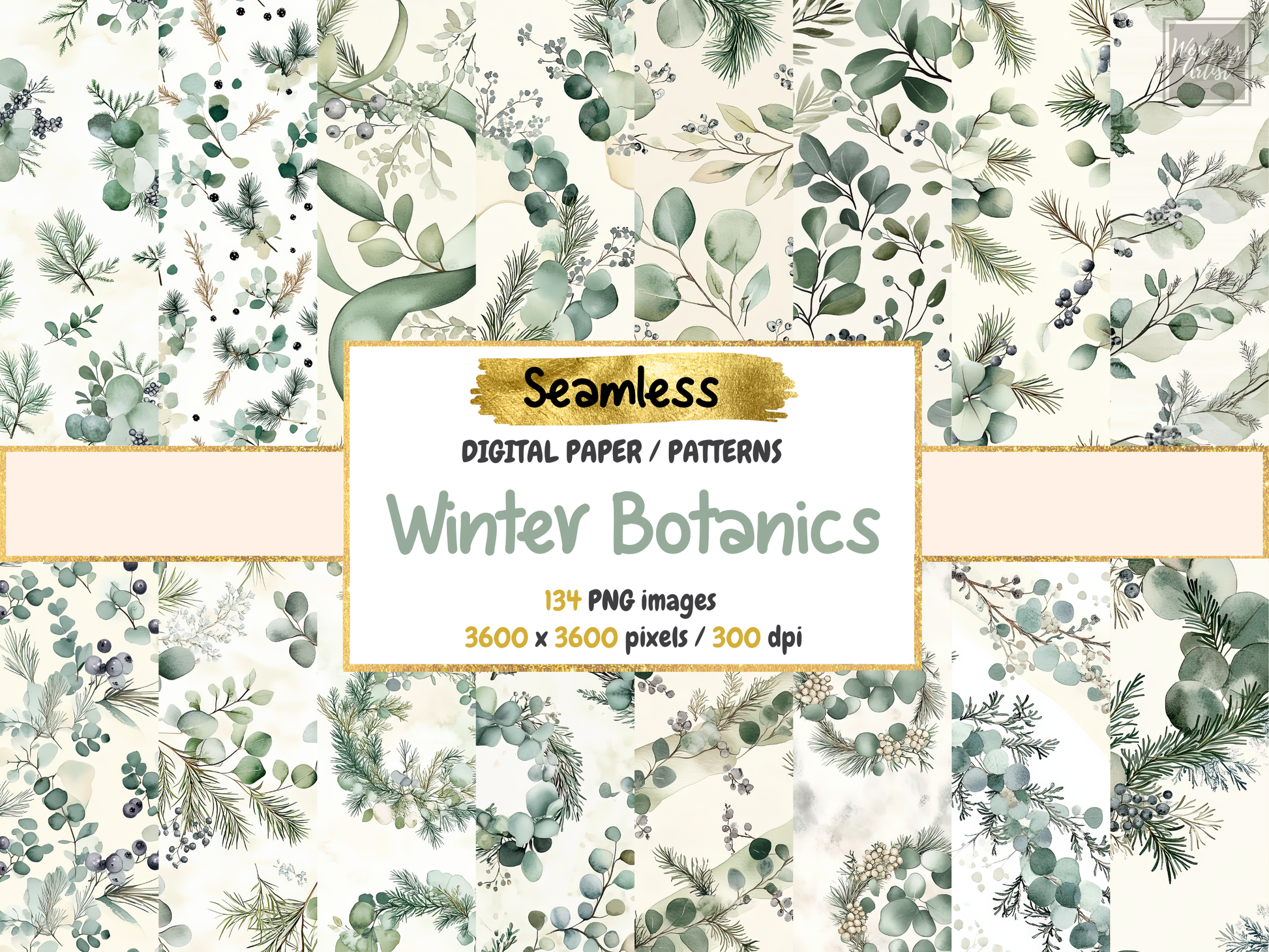 Winter Botanics Digital Paper
