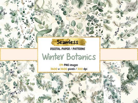 Winter Botanics Digital Paper