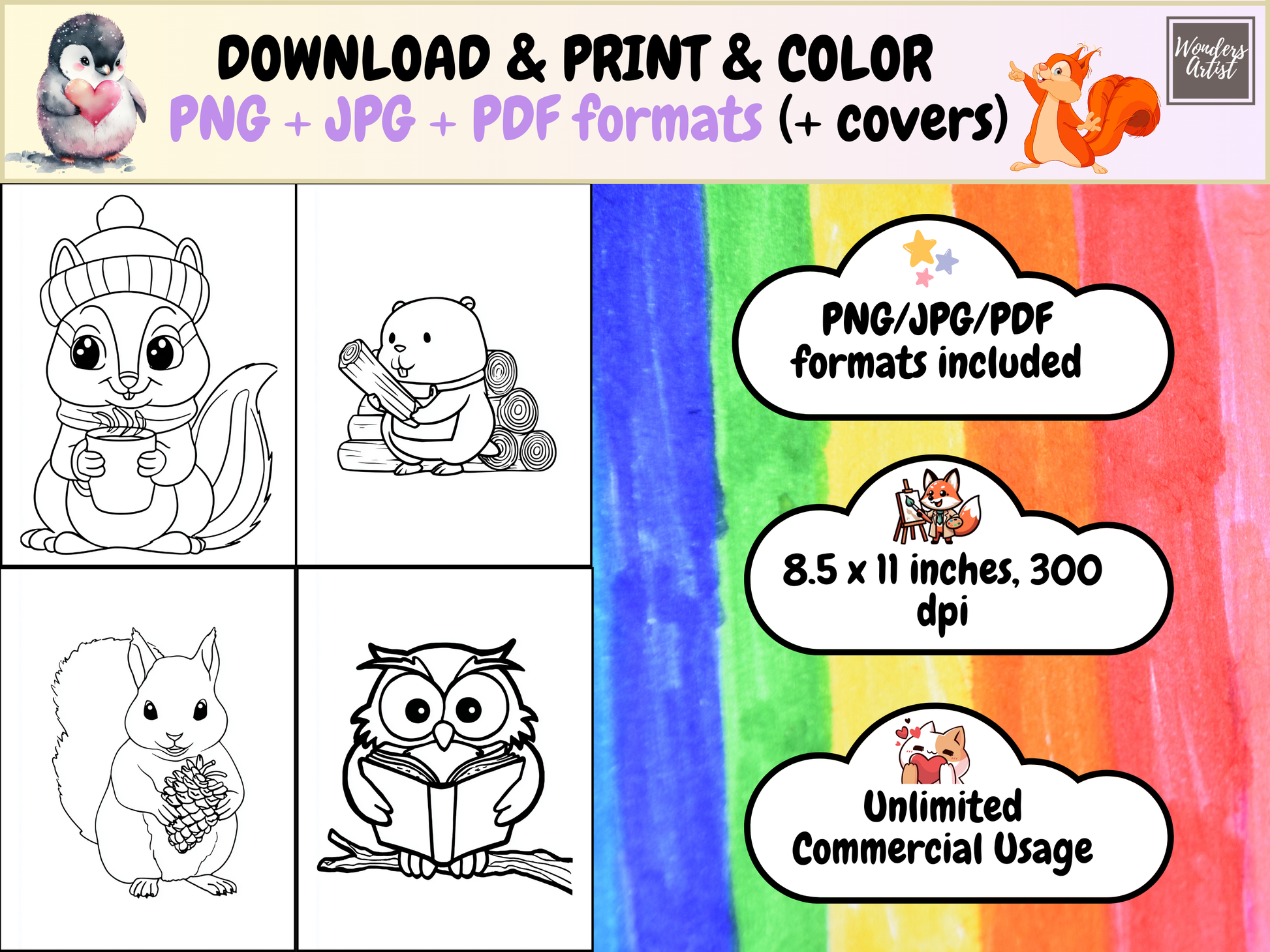 Woodland Animals coloring pages