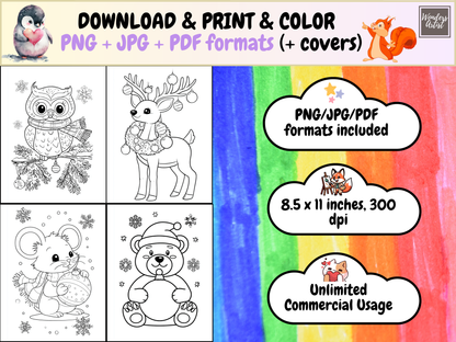 Christmas Animals coloring pages