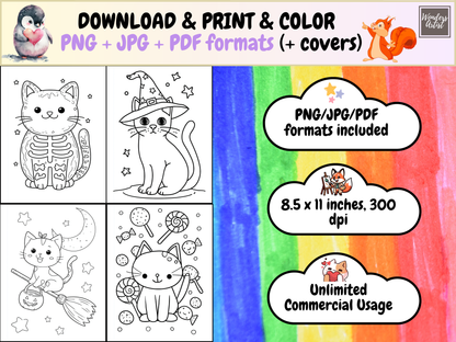 Halloween Cats coloring pages