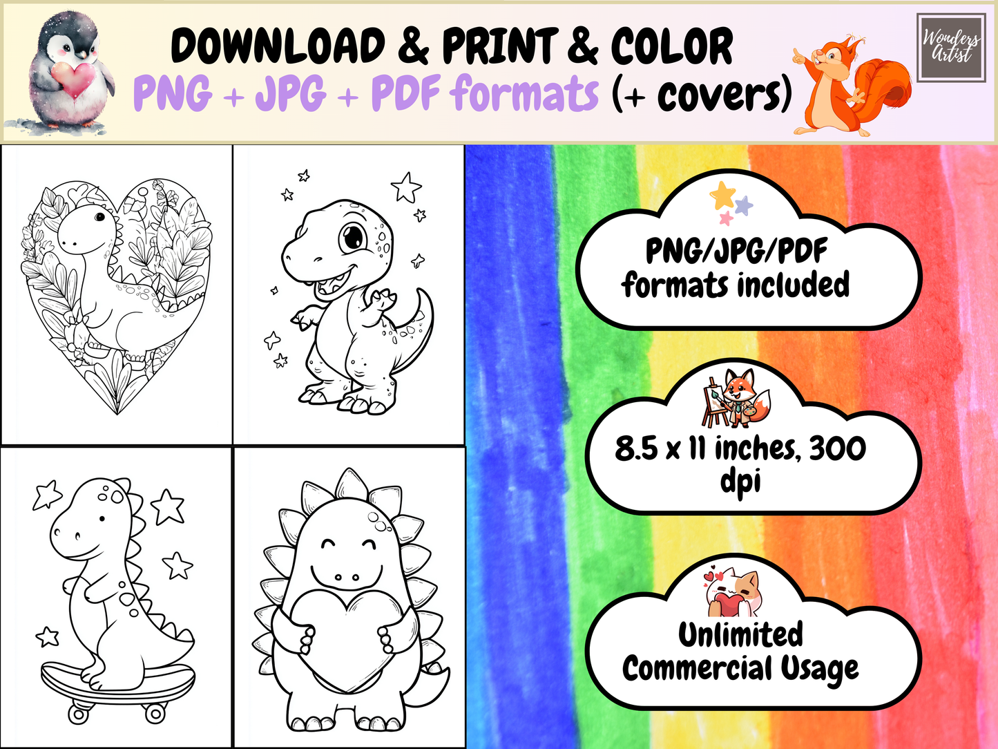 Dino Friends coloring pages