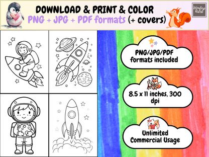 Space Kids coloring pages