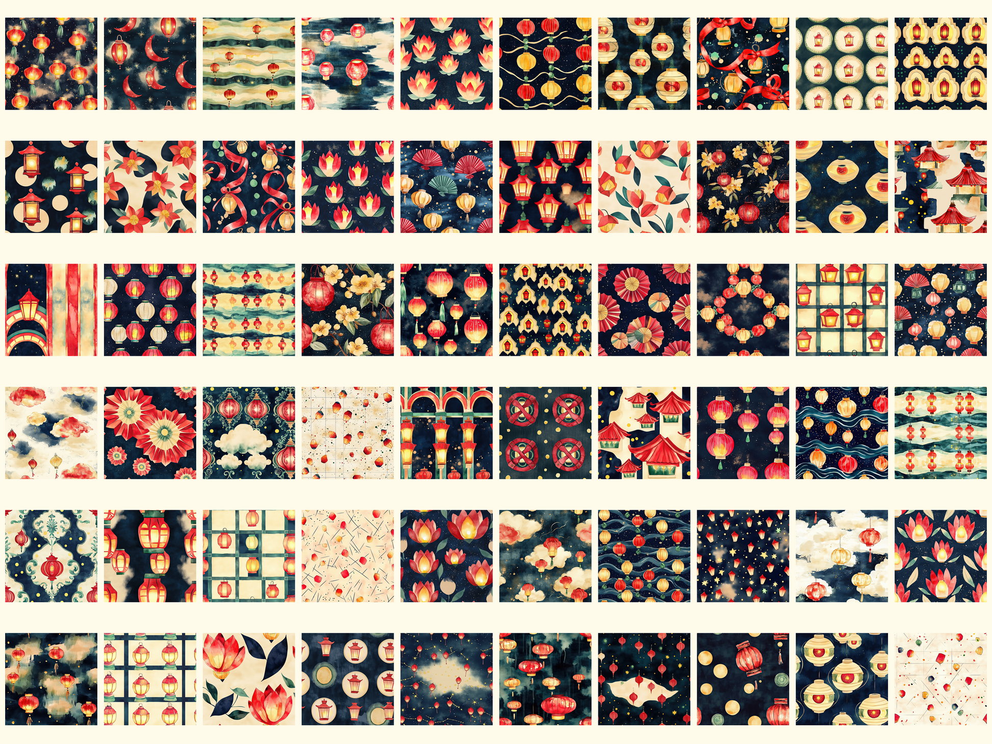 Lucky Lanterns Digital Paper