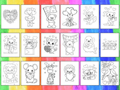 Valentine Animals coloring pages