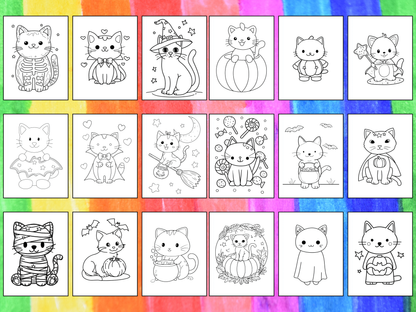 Halloween Cats coloring pages