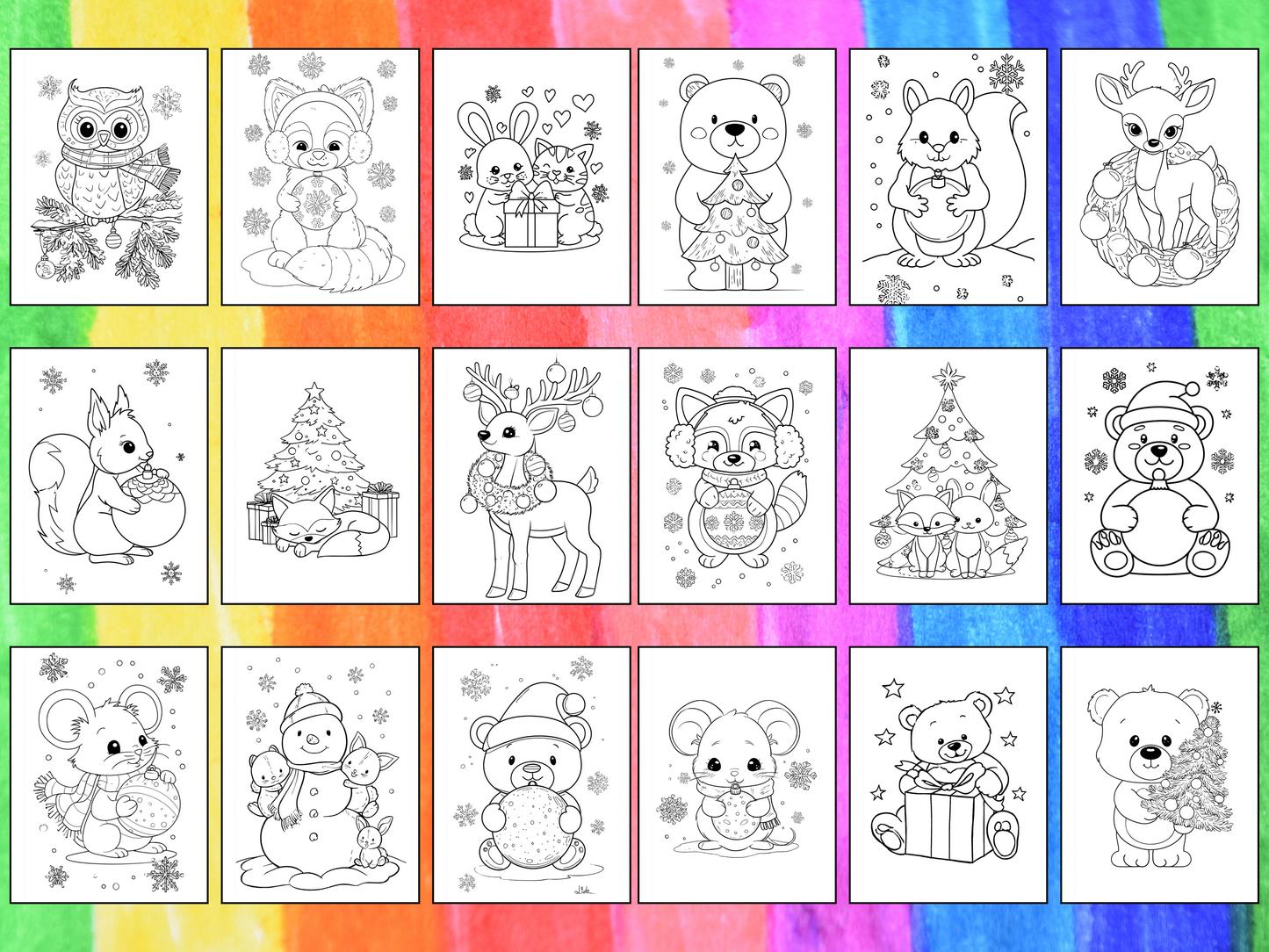 Christmas Animals coloring pages