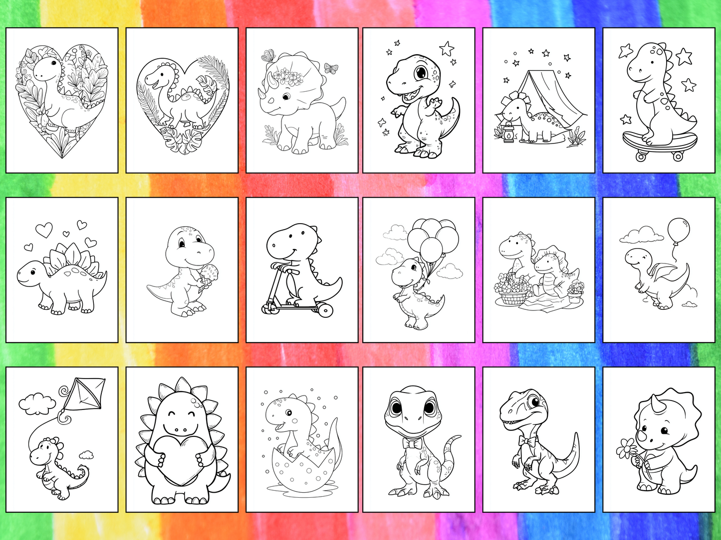 Dino Friends coloring pages