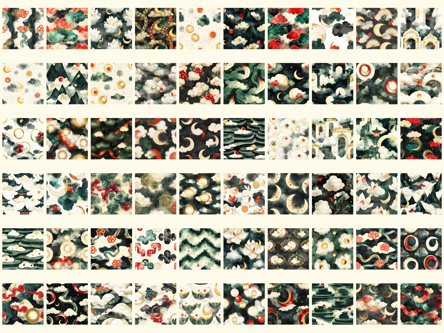 Lunar Clouds Digital Paper