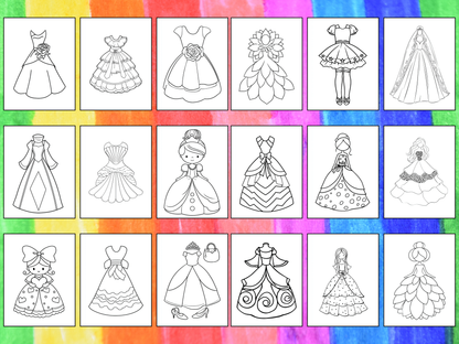 Princess Dresses coloring pages