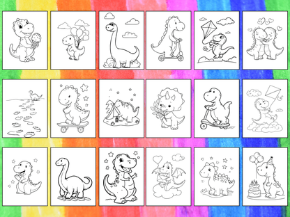 Dino Friends coloring pages