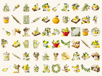 Lemon Kitchen Watercolor Clipart