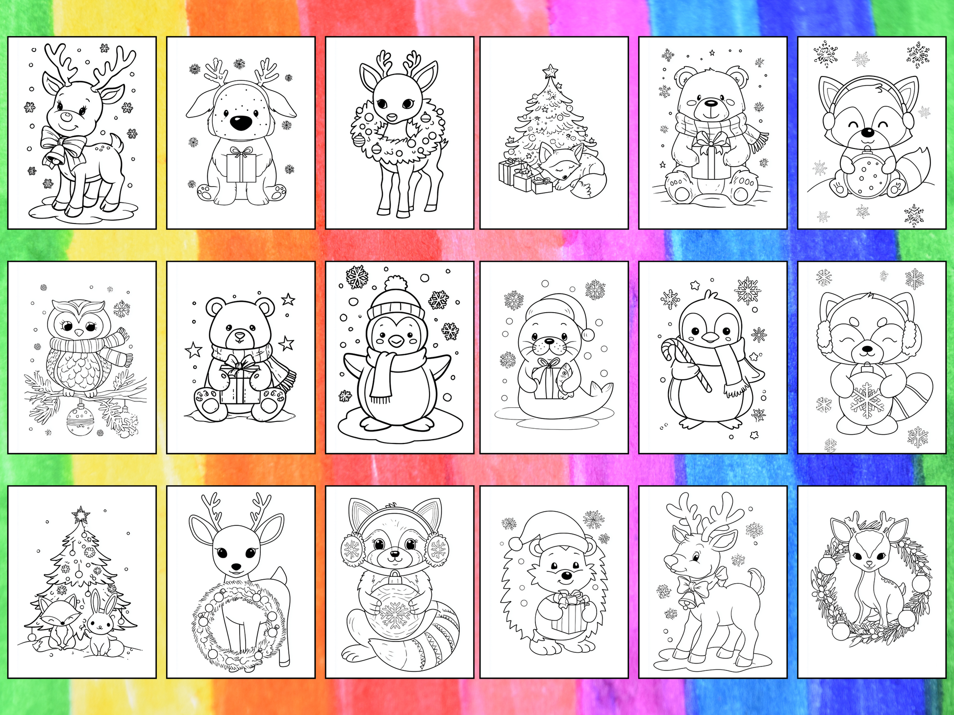 Christmas Animals coloring pages