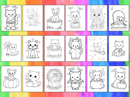 Halloween Cats coloring pages