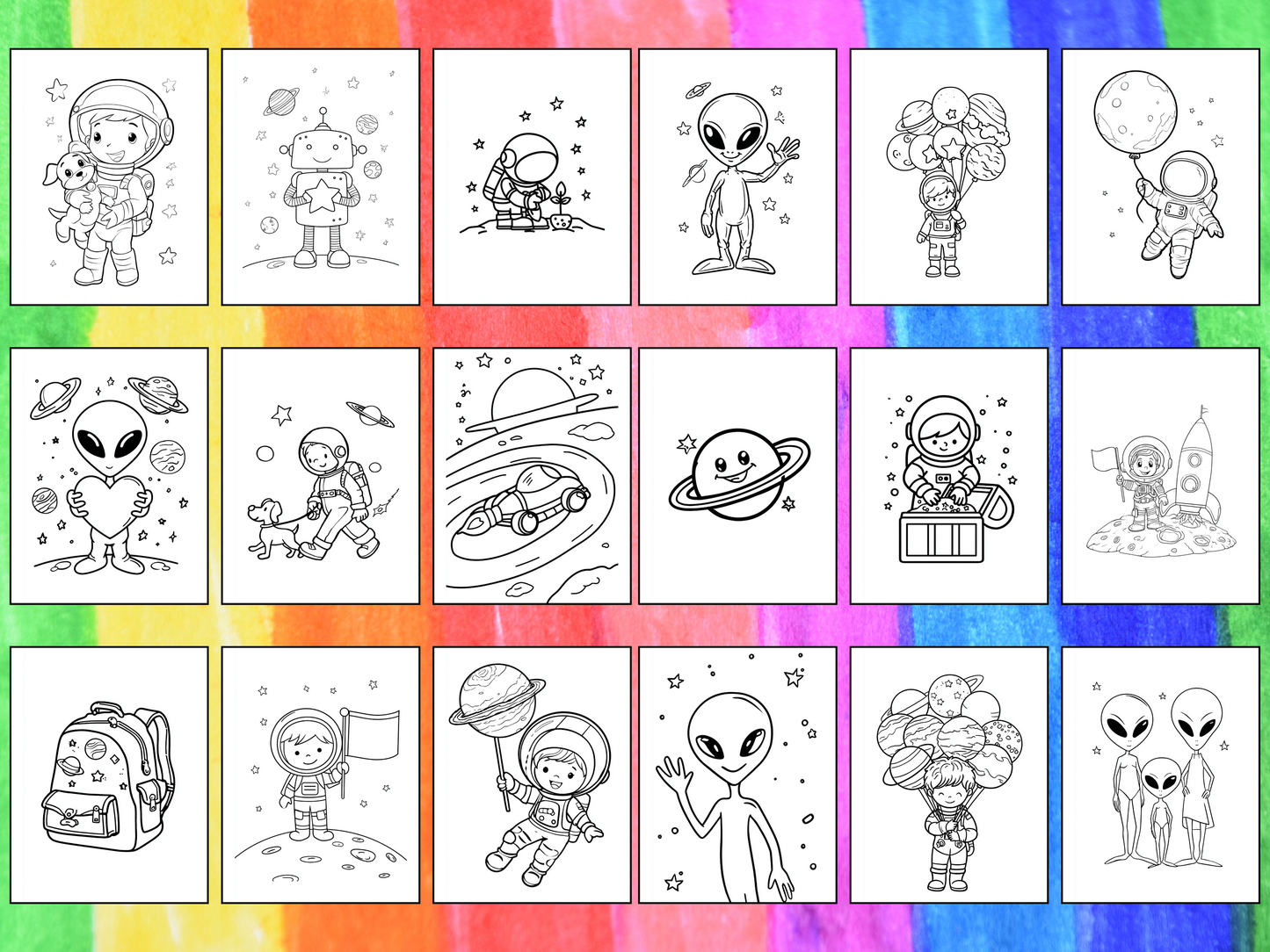 Space Kids coloring pages
