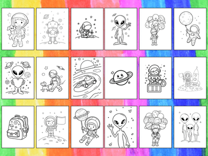 Space Kids coloring pages