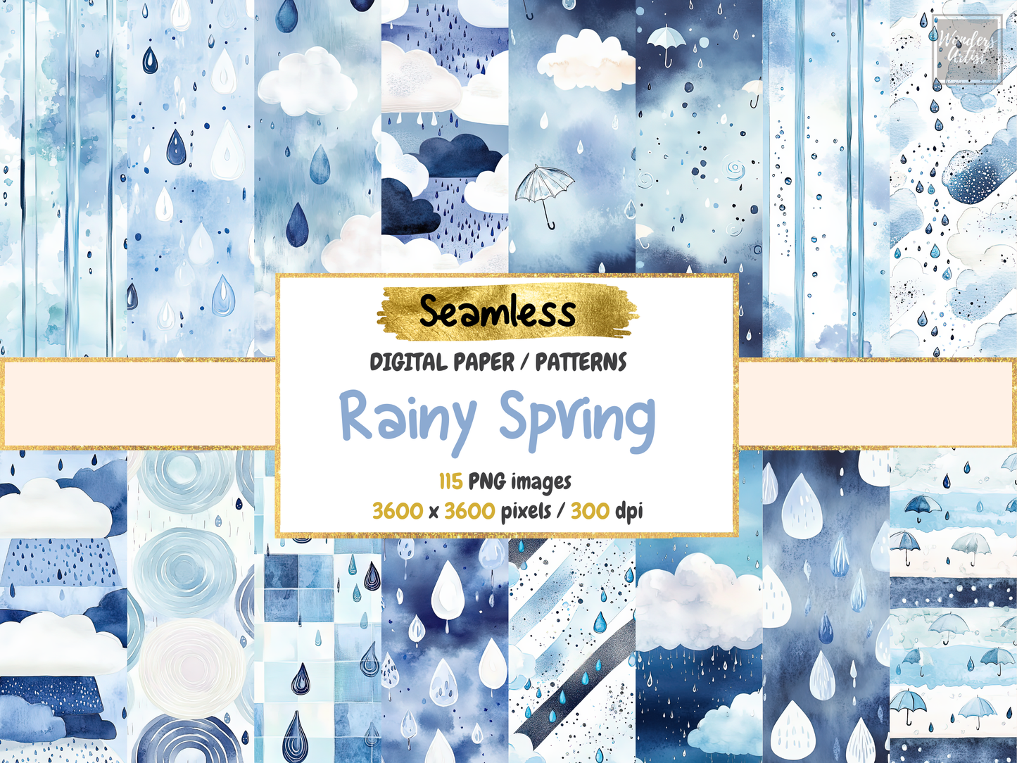 Rainy Spring Digital Paper