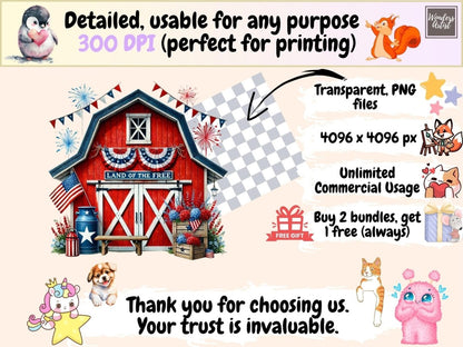 4th of July Barns Clipart 4th of july png - Wonders Artist
