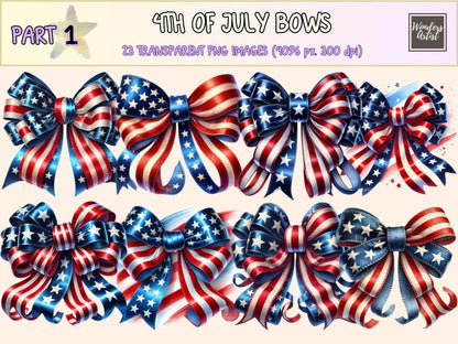 4th of July Bows Clipart new bundles all - Wonders Artist