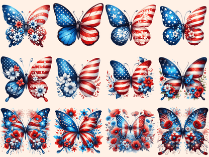 4th of July Butterflies Clipart autopost butterfly graphics Butterfly July 4 - WondersArtist
