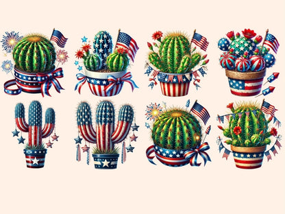 4th of July Cacti (P1) Clipart 4th of july png - Wonders Artist