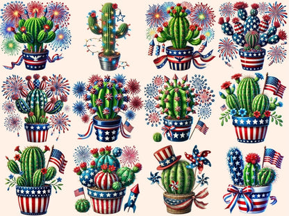 4th of July Cacti (P1) Clipart 4th of july png - Wonders Artist