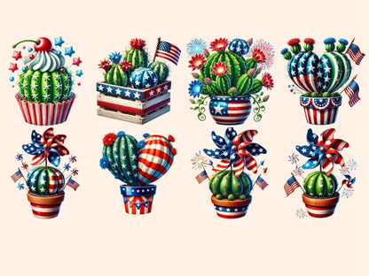 4th of July Cacti (P2) Clipart 4th of july png - Wonders Artist