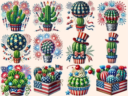 4th of July Cacti (P2) Clipart 4th of july png - Wonders Artist