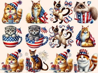 4th of July Cats Clipart 4th of july cats - Wonders Artist