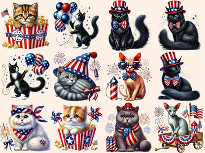 4th of July Cats Clipart 4th of july cats - Wonders Artist
