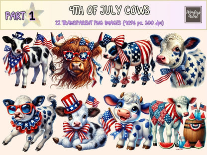 4th of July Cows Clipart 4th of july cows - Wonders Artist