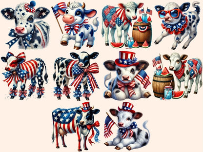 4th of July Cows Clipart 4th of july cows - Wonders Artist