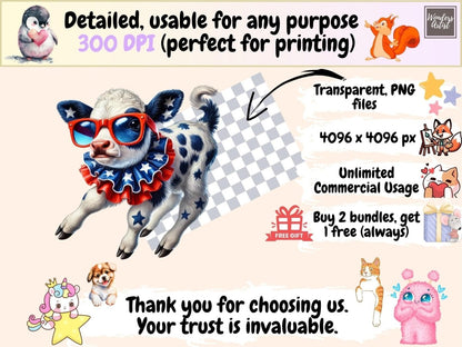 4th of July Cows Clipart 4th of july cows - Wonders Artist