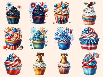 4th of July Cupcakes Clipart 4th of July clip art - Wonders Artist