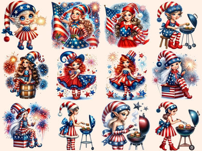 4th of July Elves Clipart 4th of July clip art - Wonders Artist