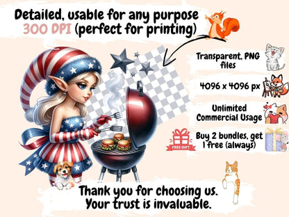 4th of July Elves Clipart 4th of July clip art - Wonders Artist