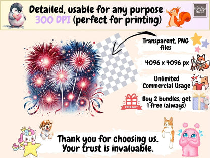4th of July Fireworks Clipart 4th of july png - Wonders Artist