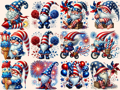 4th of July Gnomes (P1) Clipart 4th of july clipart - Wonders Artist