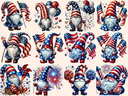 4th of July Gnomes (P1) Clipart 4th of july clipart - Wonders Artist