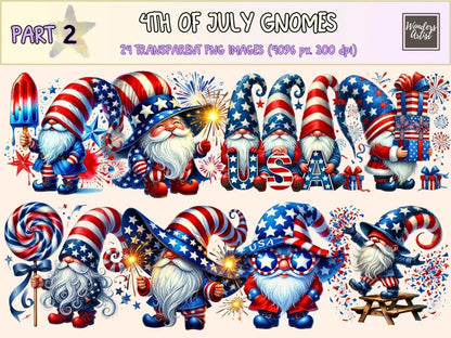 4th of July Gnomes (P2) Clipart 4th of july clipart - Wonders Artist
