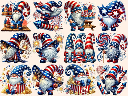 4th of July Gnomes (P2) Clipart 4th of july clipart - Wonders Artist