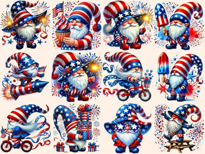 4th of July Gnomes (P2) Clipart 4th of july clipart - Wonders Artist