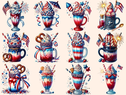 4th of July Milkshakes (P1) Clipart 4th of july png - Wonders Artist