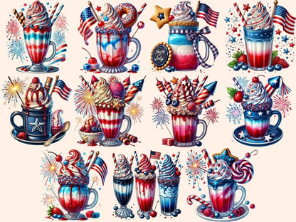4th of July Milkshakes (P2) Clipart 4th of july png - Wonders Artist