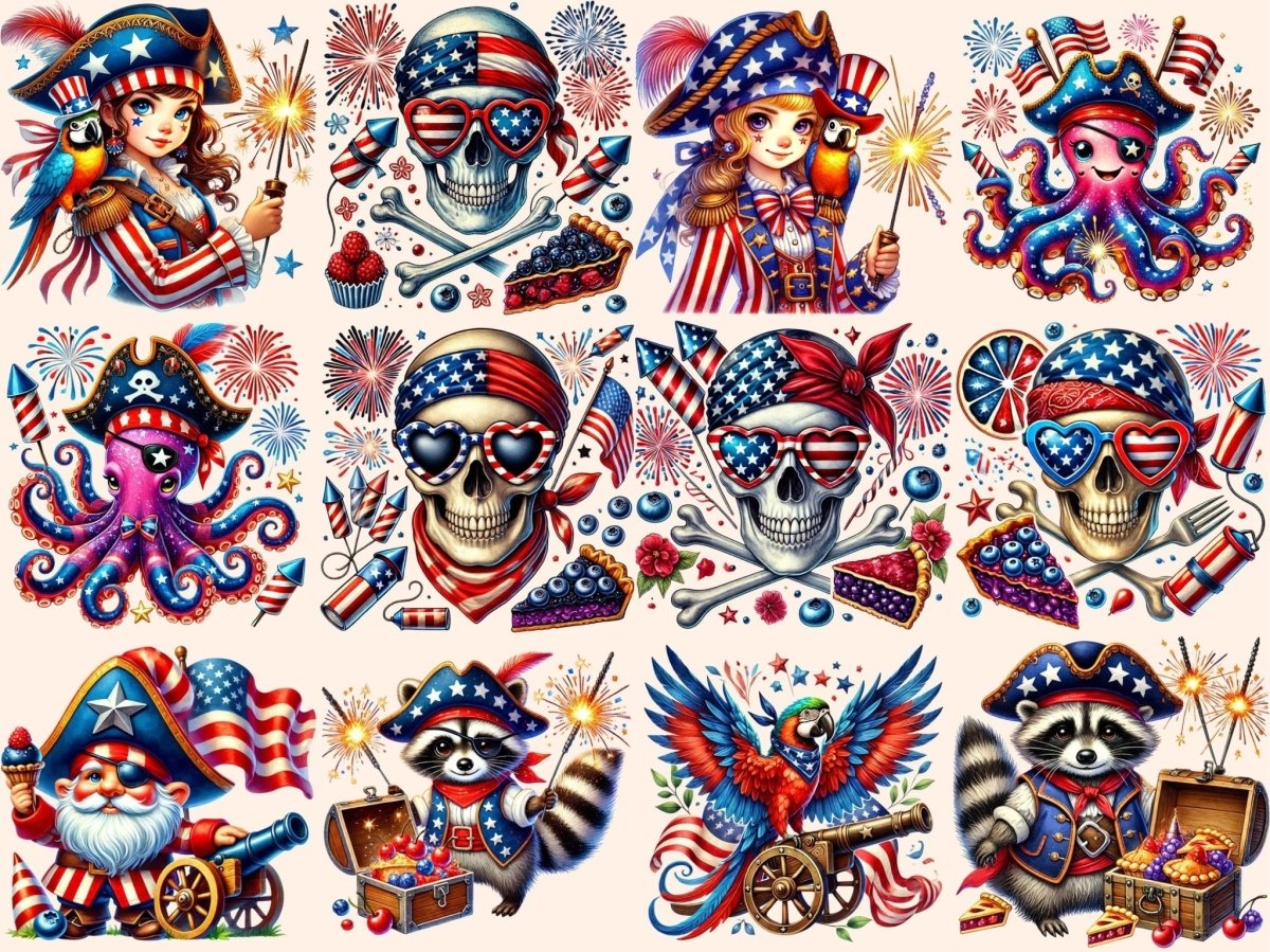 4th of July Pirates Clipart 4th of july clipart 4th of july png american pirate art - WondersArtist