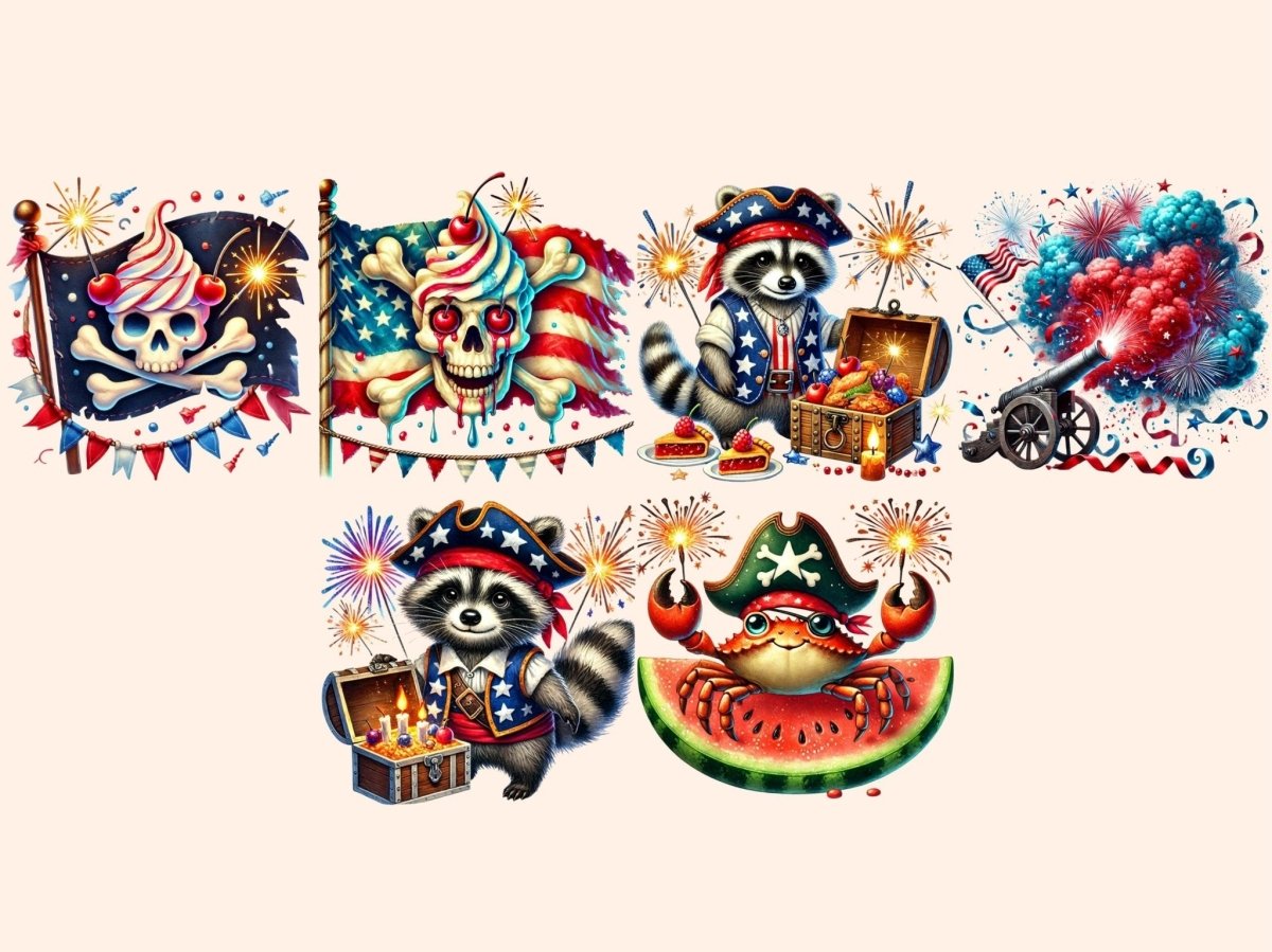 4th of July Pirates Clipart 4th of july clipart 4th of july png american pirate art - WondersArtist