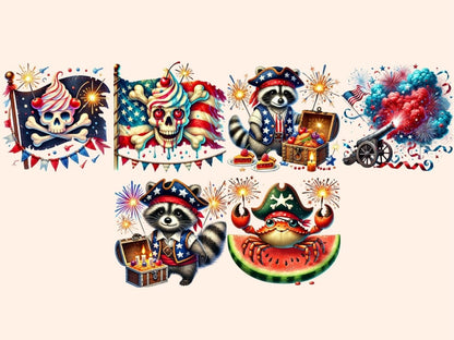 4th of July Pirates Clipart 4th of july clipart 4th of july png american pirate art - WondersArtist